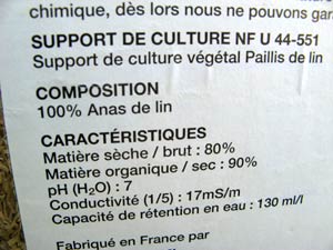 Composition d'un paillis de lin