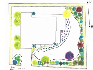 exemple de plan de création de jardin en couleur