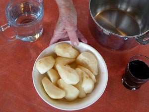 Poires en morceaux