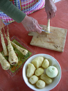 Grattage des légumes