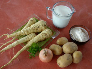Ingrédients pour purée de panais