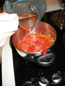 Ajout du coulis de tomate