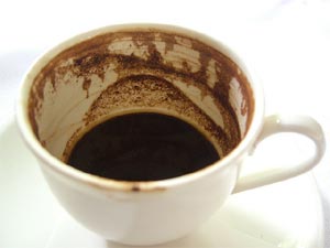 Tasse de café avec marc