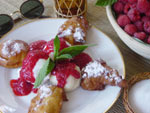 Beignets de 'Jeannette' aux framboises