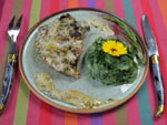 Veau grill� � l'estragon et sa pur�e de t�tragone