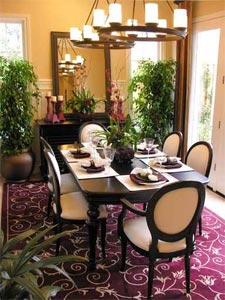 Pi&egrave;ce avec fen&ecirc;tres et plantes vertes