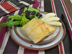 Poires et livarot en feuille de brick
