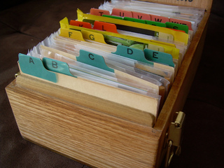 Sachets de graines classés par ordre alphabétique