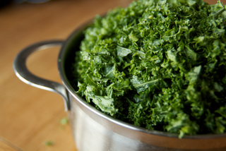 Chou kale haché avant cuisson