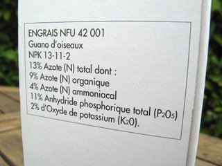 Etiquette d'engrais - NPK