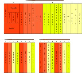 Rotation des cultures au potager - Modèle pour cultures associées