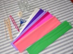 Fleurs en papier crépon : matériel nécessaire