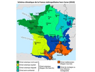 Carte des climats de France