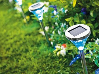 Bornes solaires inox à LED