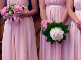 Hortensias roses et blancs