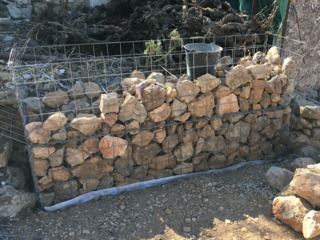 Gabion : remplissage