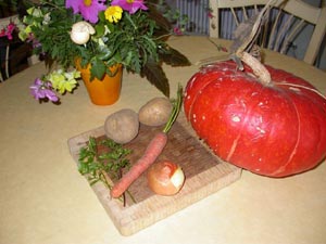 les ingrédients du velouté au potiron