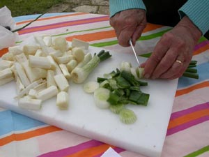 Emincer les oignons