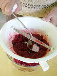 passage des framboises au moulin