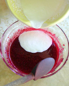 ajout de la crème fraîche