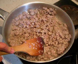 Cuisson de la chair à saucisse