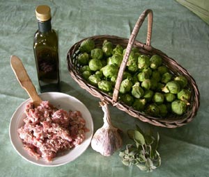 Ingrédients recette choux de bruxelles à la paysanne