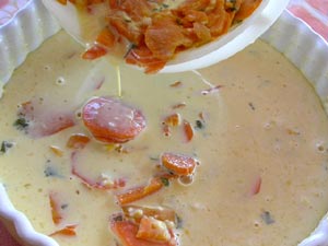 Ingrédients pour le clafoutis aux carottes