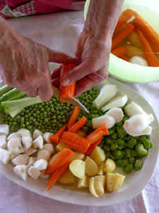 Découpage des légumes