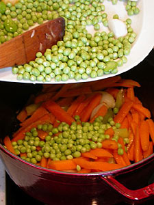 Ajout des petits-pois
