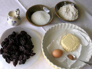 Ingrédients recette tarte au pruneau