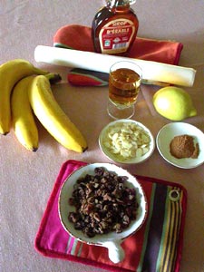 Bananes en papillotes : ingrédients