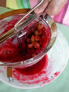 Ecrasement des fruits rouges
