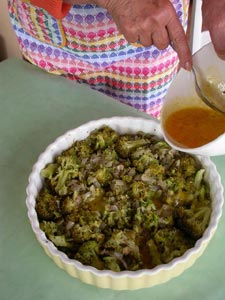 Ingrédients du gratin de brocolis