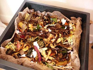 Déchets de surface dans le lombricomposteur