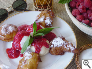 Beignets de Jeannette aux framboises
