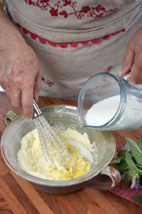 préparation de la pâte à crêpes