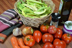 Haricots plats à la tomate