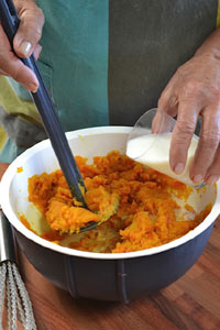 Préparation de la purée de potimarron