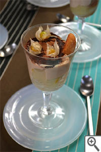 Verrines aux poires et à la crème de marrons