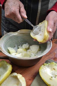 on enlève la chair des christophines après cuisson