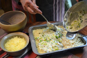 préparation du gratin