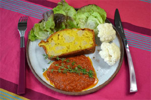 Assiette de cake chou-fleur et Comté