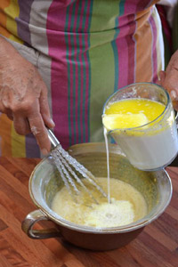 Ajout du lait et du beurre