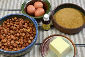 Ingrédients pour les croquants à la noisette