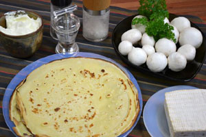 Ingrédients pour le gratin de crêpes