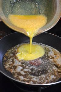 Cuisson de l'omelette