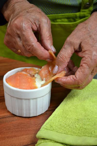 Recouvrement avec les tranches de saumon