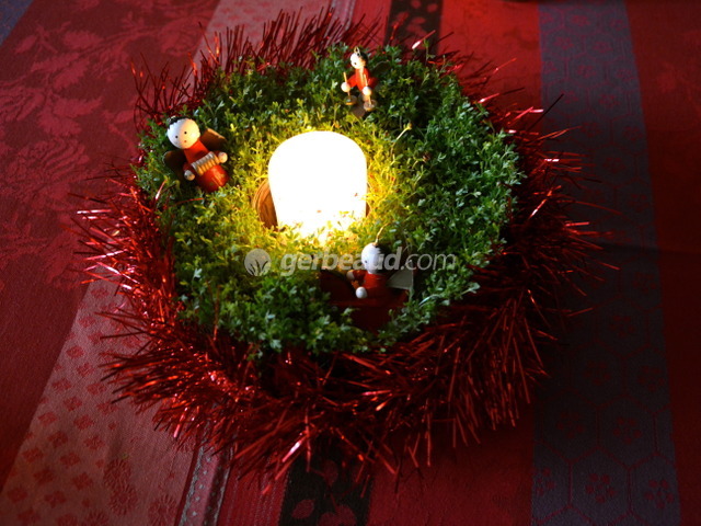 décoration de fête de Noël doré centre de table Beaupretty Bougeoir de Noël en fer avec support rond pour décoration de Noël 
