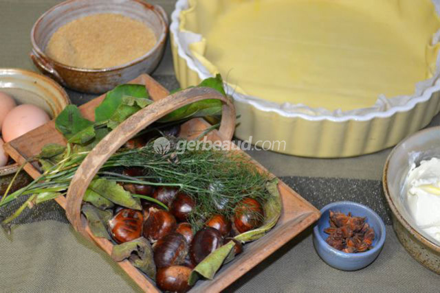 Ingrédients pour la tarte à la châtaigne