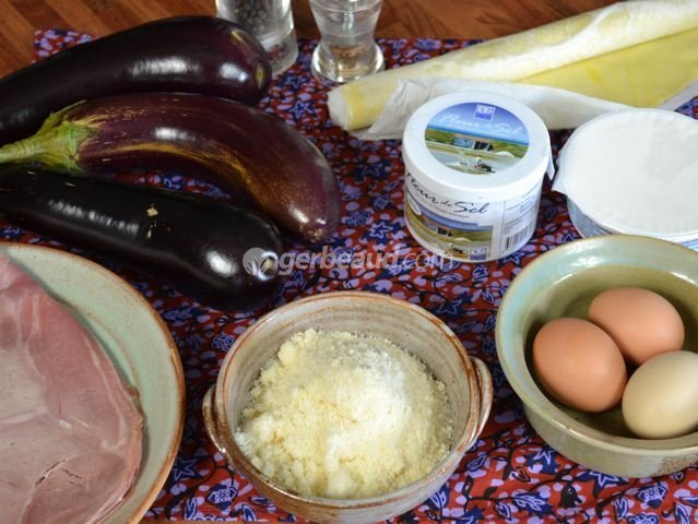 Ingrédients pour une tarte aux aubergines